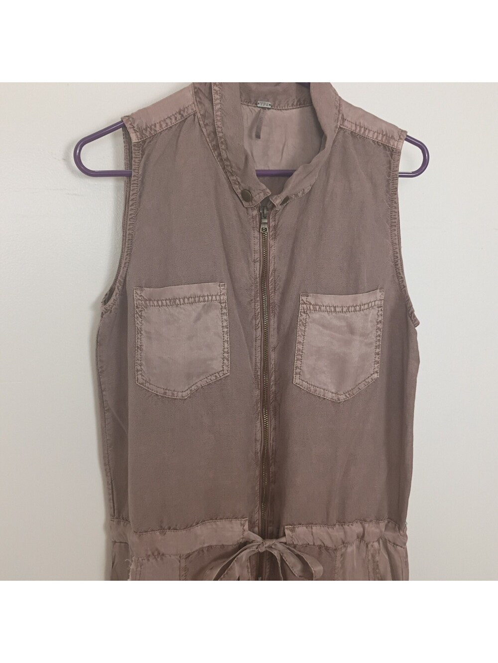 Young Fabulous and Broke Linen Women's Size M Champagne Sleeveless Jumpsuit - Picture 2 of 10